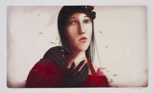 *DAUTREMER Rebecca, *1971 [FR].  - Le fil rouge, 2015,  - huile et gouache sur papier [...]