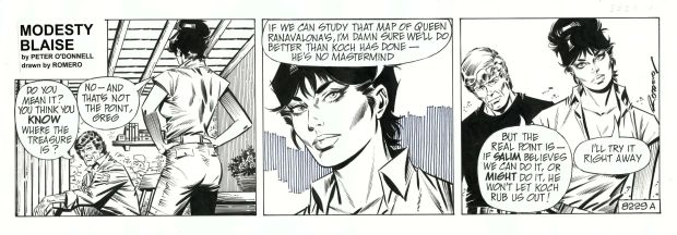 Enric Badia Romero | Summer Sale (Ends August 31) // Modesty Blaise – Romero – Daily strip original #8229A | Origin Of Comics