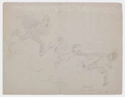 Hergé | Quick et Flupke, illustration à la mine de plomb… | Millon