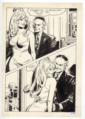 Ferdinando Tacconi | Tavola originale per Zip 17 ‘Avete visto Amalia Hopkins’. Cm. 18 x 25,5. Anno di esecuzione 1971. Pag. 92. | Art e Fumetto