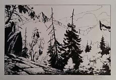 Bonhomme, Mathieu | Grande illustration originale pour une sérigraphie  - Lucky Luke T0  - L’homme qui tua Lucky Luke | Catawiki