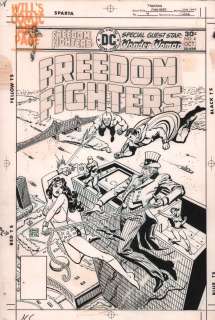 Ernie Chan - Freedom Fighters #4 Cover (Dc, 1976)