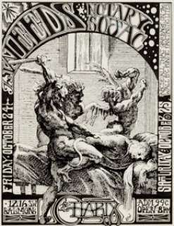 Bruce Weber - Psychedelic Rock Concert Poster Original Art (Charix Coffeehouse, 1969). Masterful band-poster - | Heritage