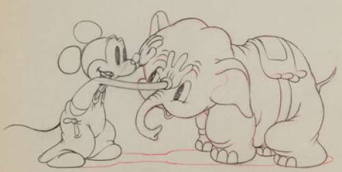 Mickey’s Elephant Mickey Mouse and Bobo Animation Drawing (Walt Disney, 1936). Mickey receives a gift from the - | Heritage