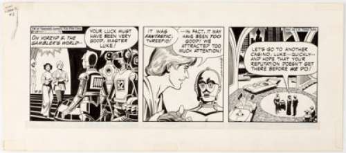 Russ Manning Star Wars Daily Comic Strip Original Art dated 4-9-79 (L. A. Times Syndicate, 1979). Luke - | Heritage