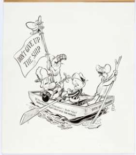 Don Morgan (as Walt Kelly) Pogo: Don’t Give Up the Ship Illustration Original Art (Publishers-Hall Syndicate, - | Heritage