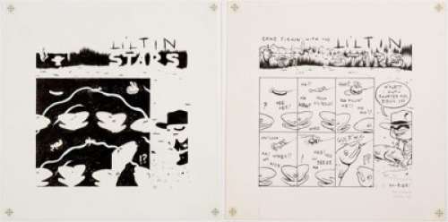 Steven Weissman (as Ribs) Yikes! #1 Complete 1-Page Story Original Art with Overlay Plate Group of 2 (Weissman, -