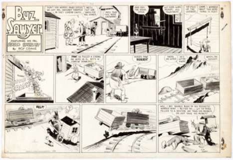 Roy Crane Buzz Sawyer Sunday Comic Strip Original Art dated 1-20-46(King Features Syndicate, 1946). Outstanding - | Heritage
