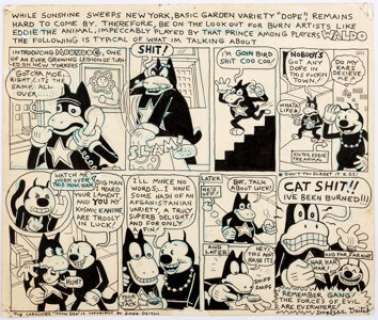 Kim Deitch Waldo the Cat Complete 1-Page Story Original Art (c, 1960s).... | Heritage