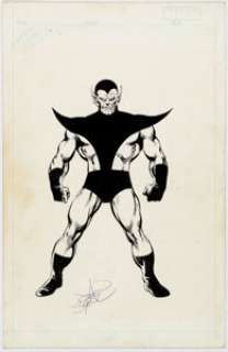 John Byrne and Joe Rubinstein The Official Handbook of the Marvel Universe #11 Page 6 Super Skrull Illustration Or...