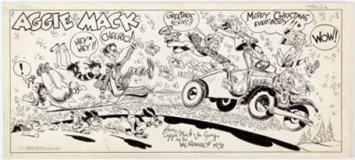 Hal Rasmusson Aggie Mack Sunday Comic Strip Original Art dated 12-21-52 (Chicago Tribune, 1952)....