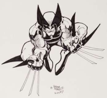 Arthur Adams - Wolverine Commission Illustration Original Art (1987).... | Heritage