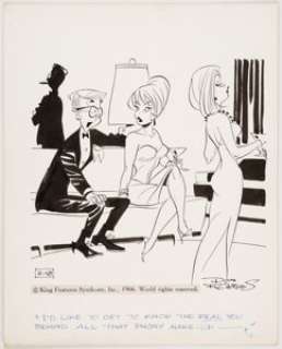  - Don Flowers Glamour Girls Daily Comic Strip Original Art dated 2-18-66 (King Features Syndicate, 1966)....