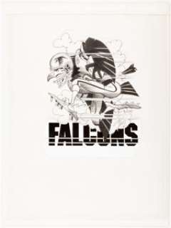 Jack Davis Atlanta Falcons Football Illustration Original Art (Hot Shots, c. 1990).... | Heritage