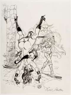 Eric Stanton - Blunder Broad Splash Page 23 Original Art (undated). Blunder Broad gets tossed for a loop by a fantasy - | Heritage