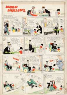 Frank Willard Moon Mullins Hand-Colored Sunday Comic Strip Original Art dated 11-30-24 (Chicago Tribune, 1924).... | Heritage
