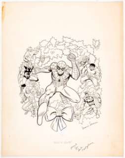 Marie Severin The Marvel Super Heroes’ Christmas Coloring Book Cover Original Art (Marvel Books, 1984).... | Heritage