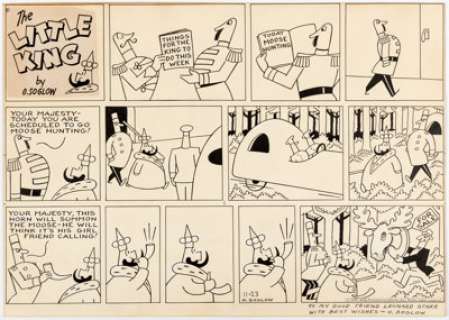 Otto Soglow The Little King Sunday Comic Strip Original Art dated 11-23-58 (King Features Syndicate, 1958)....