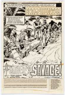 Dick Ayers and George Evans Weird Western Tales #43 Opening 6 Pages of "Scalphunter" Story Original Art (DC Comics... (Total: 6 Original Art) | Heritage