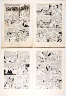 Bob Powell First Love Illustrated #19 Complete 6-Page Story "Savage Love!" Original Art (Harvey, 1952).... (Total: 6 Original Art) | Heritage