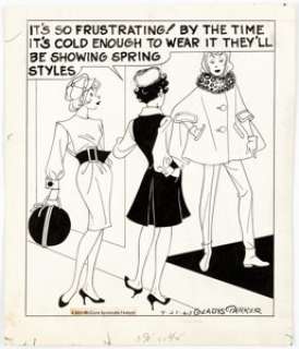 Gladys Parker Mopsy Daily Single Panel Comic Strip Original Art dated 9-27-63 (Bell-McClure Syndicate, 1963). -