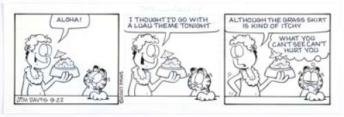 Jim Davis Garfield Daily Comic Strip Original Art dated 9-22-2007(PAWS/Universal Press Syndicate, 2007) A - | Heritage