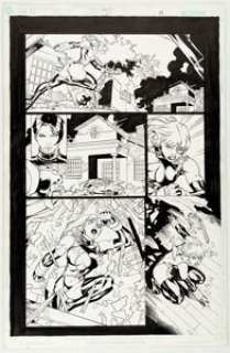 Ed Benes, Vince Russell, and Alex Lei Gen 13 #67 Story Page 14 Original Art (DC, 2001). Caitlin Fairchild busts -