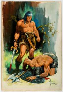 Alfredo Alcala - Conan Painting Original Art (1971). Dated 12-71, this Conan painting pre-dates Al Alcala’s first - | Heritage
