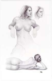 Frank Cho Ballpoint Beauties Illustration Original Art (Flesk Publications, 2019).... | Heritage