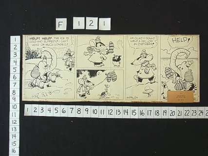 66: Scarbo, George Topper 6 panel comic strip with elep | Hess Fine Auctions