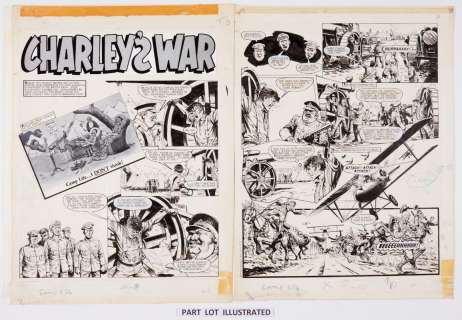 Charleys War: 3 original consecutive artworks (1981) by Joe Colquhoun… | Comic Book Auctions ltd