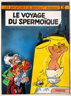 Géron Jacques/Hommage érotique Ã  Franquin. Dessin original façon couverture d’album"Le... | 68 Art Auction