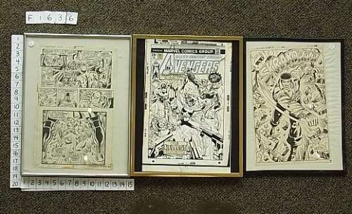 163: 3 Three Original Marvel Comic Sheets signed Rick B | Hess Fine Auctions