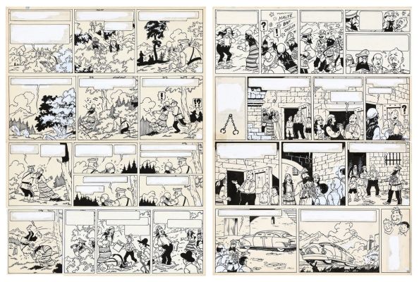 De Moor (Bob) | Lot 488 - Johan et Stephan, planches n°45 et 46 à l’encre… | AZ auction
