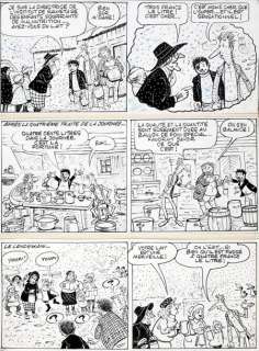 TOME 112 - LES PIEDS NICKELÉS ET LE CHANVRE BERRICHON. Encre de Chine et feutre... | Coutau Bégarie