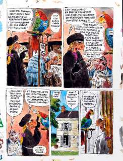 ECHO DES SAVANES. LE PERROQUET Technique mixte avec encre de Chine, impression,... | Coutau Bégarie