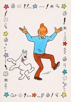 Hergé Studios | Lot 089bis - Tintin, illustration à l’encre de Chine et à… | AZ auction