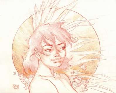 Frank Pé. Illustration originale Manon | BDEnchères