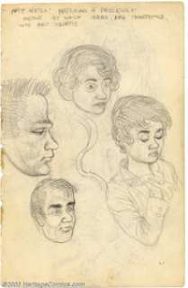 Robert Crumb - Original Sketch, Materials and Processes (1961). Beautiful two-sided sketchbook page from the - | Heritage