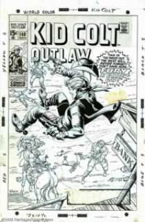 Herb Trimpe - Original Cover Art for Kid Colt Outlaw (Marvel, 1969). Here’s the shoot-out the West will never - | Heritage