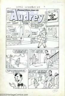 Larry Silverman - Original Art for Little Audrey #36, Complete 5-page Story, "Trick or Mistreat" - | Heritage