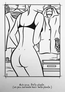 WALTER MINUS  - Adriana Belle plante  - Illustration  - Encre de chine monogrammée [...] | Vermot et Associés