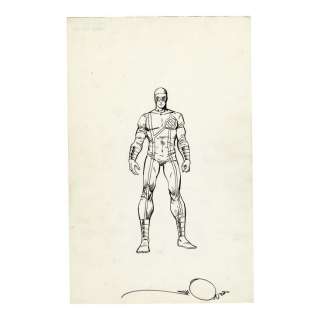 Hand-Drawn Walt Simonson and Joe Rubinstein Official Handbook of the Marvel Universe Deluxe Edition No. 15 Cyclops Illustration / MARVEL COMICS | Propstore