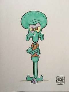 Chabot, Jacob - Original illustration in colour  - Squidward (from SpongeBob)  - (2017)