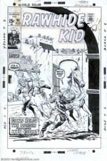 Larry Lieber - Original Cover Art for Rawhide Kid #90 (Marvel, 1971). Rawhide Kid teams up with Kid Colt on this - | Heritage