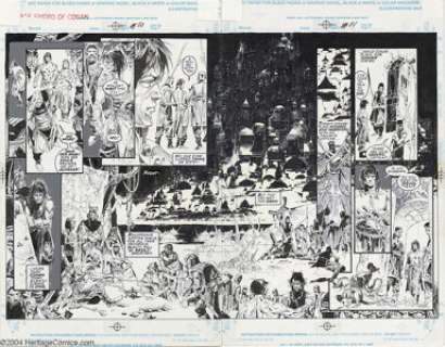 Alex Nino - Original Art for Savage Sword of Conan #228, pages 20 and 21 (Marvel, 1994). Alex Nino uses his - | Heritage