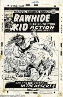 Larry Lieber and Herb Trimpe - The Rawhide Kid #108 Original Cover Art (Marvel, 1973). The Rawhide Kid is jumped - | Heritage