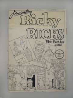 Bob Powell - War Victory #2 Complete 8-page Story "Presenting Ricky Ricks" Original Art (Harvey, 1943). - | Heritage