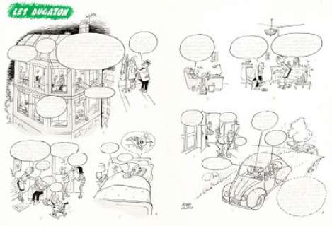 Pierre LACROIX - lot 302 - Les Dugazon, dessin original grand format Ã  l‘encre de chine. Dimensions : 55 cm x 41 cm.