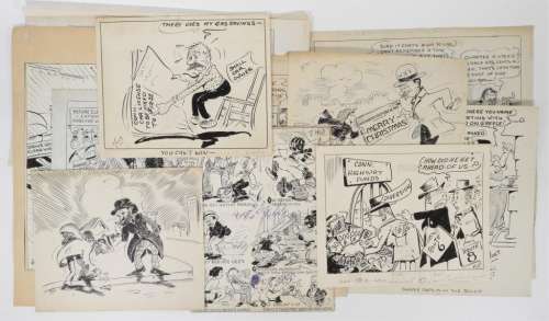 1940’s Waterbury Connecticut Newspaper Comic Art | Bruneau & Co. Auctioneers
